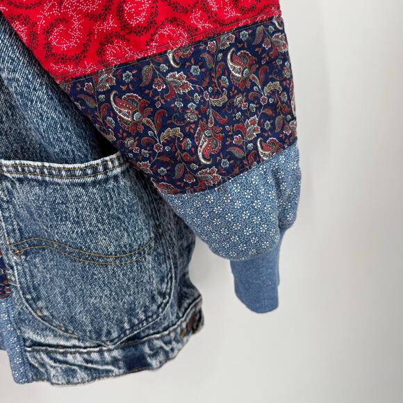 Vintage Jacket SZ Medium/Large Upcycled Handmade Patchwork Denim Quilt Cottage - Picture 15 of 16